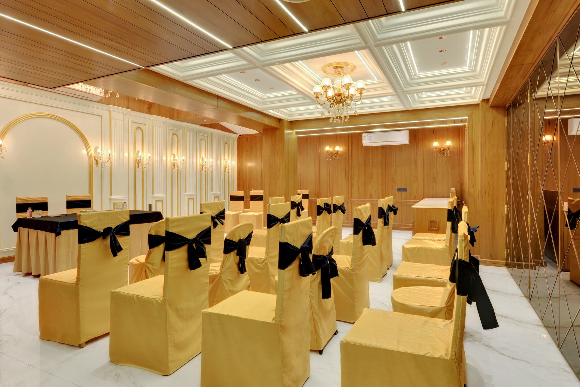 Hotel Shital Inn Conference Room seating viewed from the side